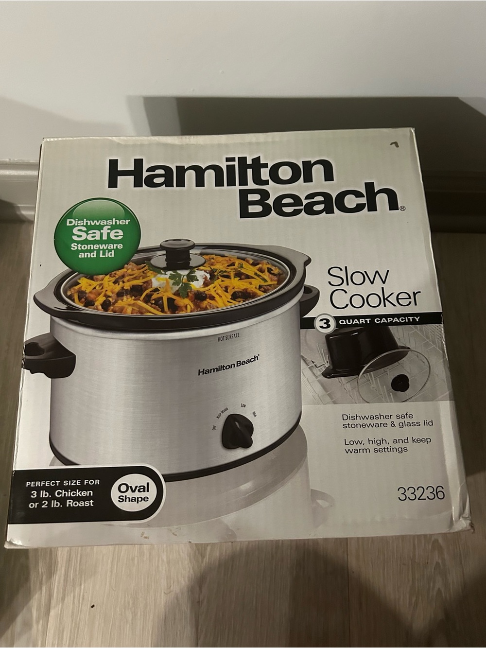 Hamilton Beach Silver and Black Oval Slow Cooker